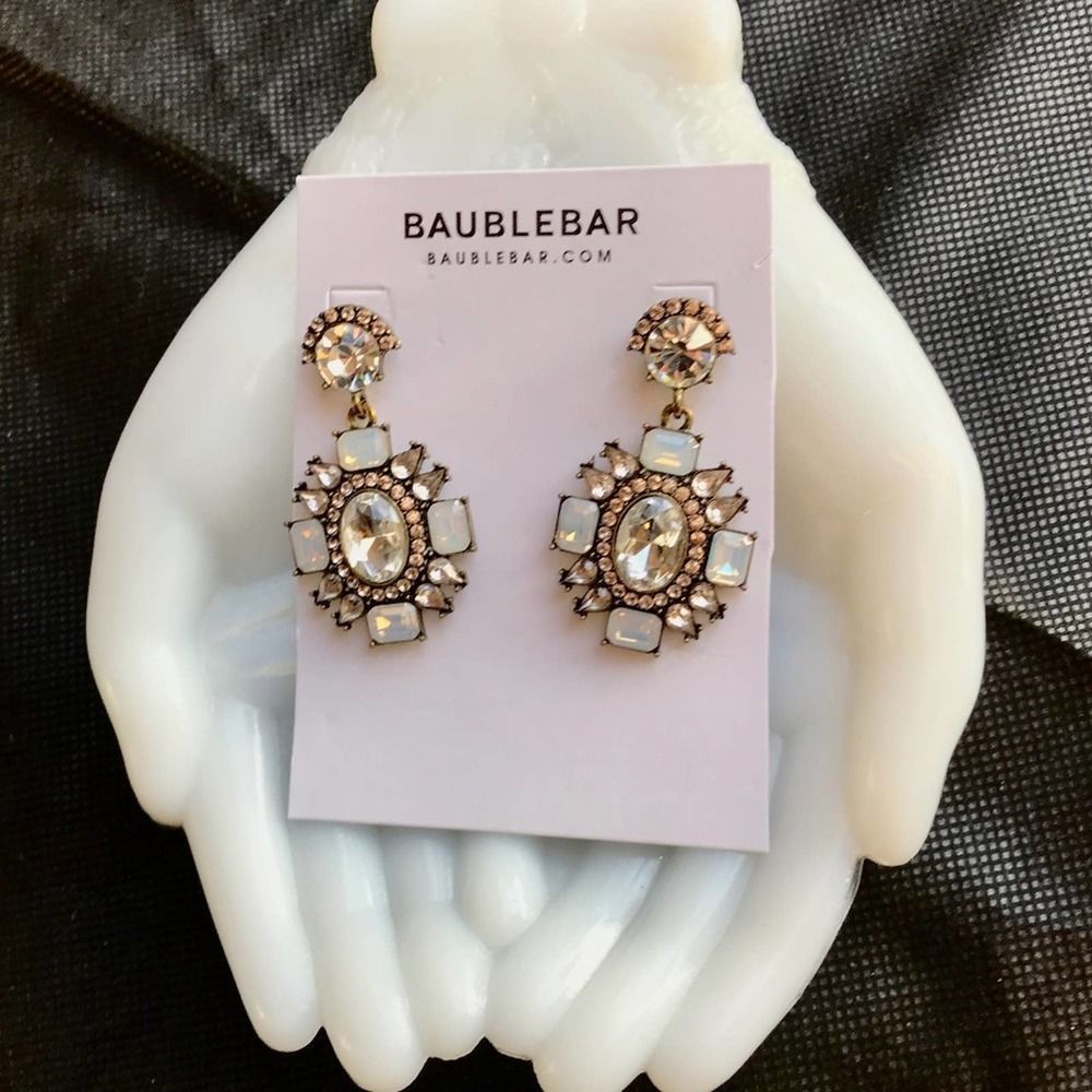 Baublebar Earrings Floral Drop Rhinestone, Stud